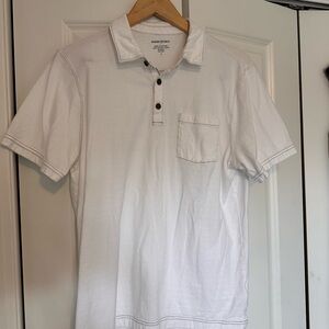 Banana Republic white polo-style shirt. Size large. EUC.